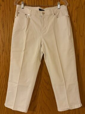 Chaps Women's White Ankle Cropped Jeans